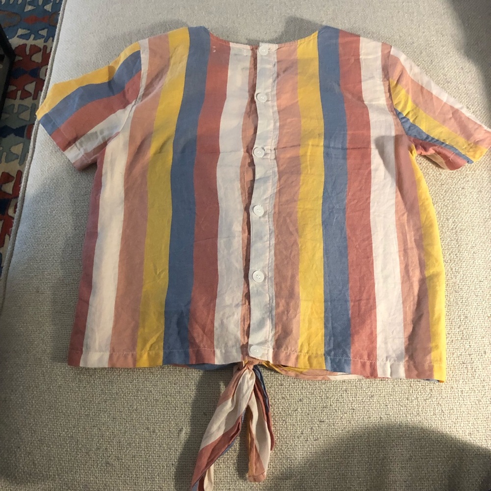 madewell vertical stripe crop top